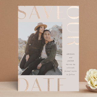 Diary Foil-Pressed Save The Date Cards