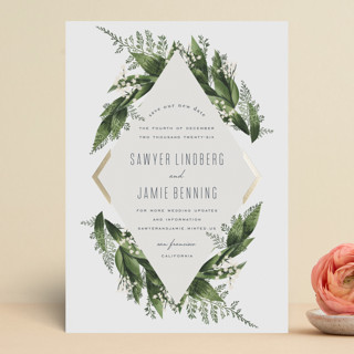 Diamante Foil-Pressed Save The Date Cards