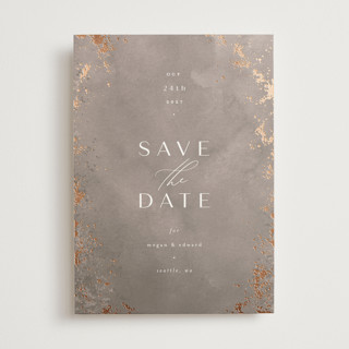 Plaster Foil-Pressed Save The Date Cards