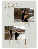 Stacked Foil-Pressed Save The Date Cards