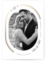 Framed Oval Foil-Pressed Save The Date Cards