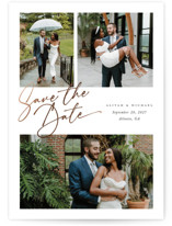 three Foil-Pressed Save The Date Cards