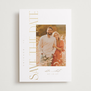 Sideways Foil-Pressed Save The Date Cards