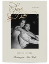 flourishing script Foil-Pressed Save The Date Cards