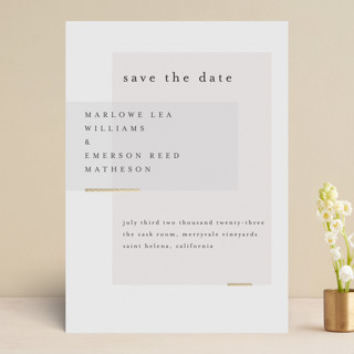 Clean and Modern Foil-Pressed Save The Date Cards