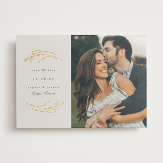Foliage Nest Foil-Pressed Save The Date Cards