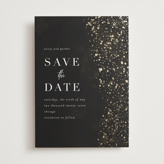 glistening stardust Foil-Pressed Save The Date Cards