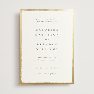 Painted Frame Foil-Pressed Save The Date Cards