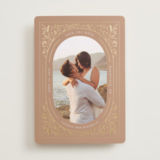 Floral Frame Foil-Pressed Save The Date Cards