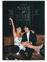 Classic Overlay Foil-Pressed Save The Date Cards