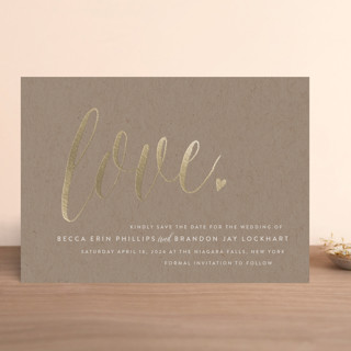 Charming Love Foil-Pressed Save The Date Cards