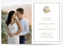 Hydrangea bloom Foil-Pressed Save The Date Cards