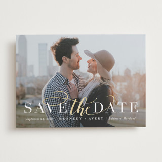 Intrigue Foil-Pressed Save The Date Cards