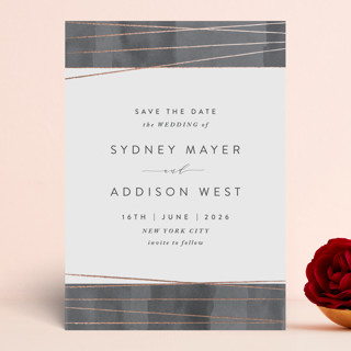 Geo Chic Foil-Pressed Save The Date Cards
