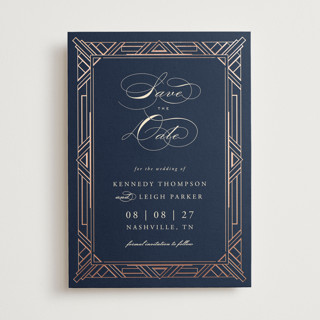 Opulent Border Foil-Pressed Save The Date Cards