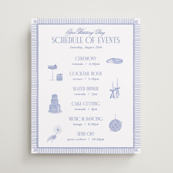 Embroidered Schedule Signs by Jenna Holcomb | Minted