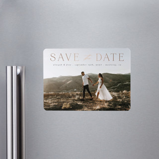 Classic Lettering Foil-Pressed Save the Date Magnets