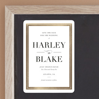 Gilded Frame Foil-Pressed Save the Date Magnets