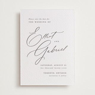 Scripted Names Letterpress Save the Date Cards