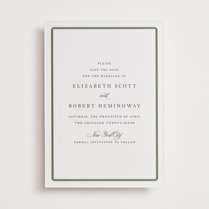 Bevel Letterpress Save the Date Cards by Megan Davis Minted