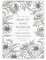 Inked Wildflowers Letterpress Save the Date Cards
