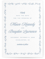 Blue Crest Letterpress Save the Date Cards