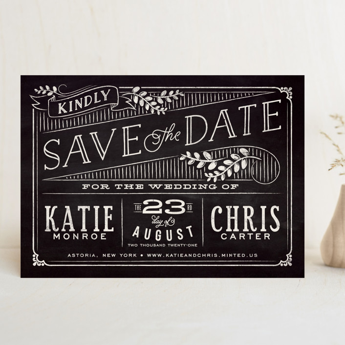 Slated Forever Save The Date Cards by GeekInk Design Minted
