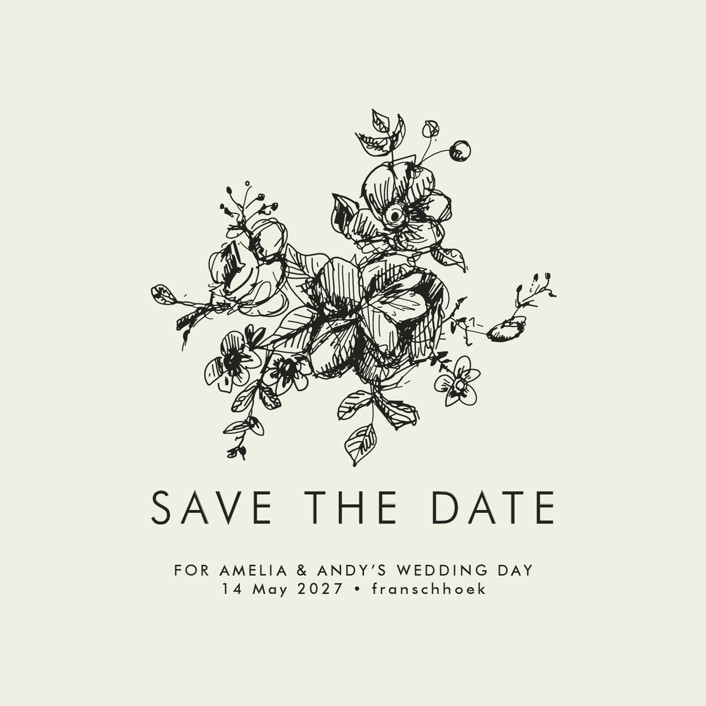 Elegance Illustrated Save The Date Cards by Phrosne Ras Minted