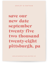 Modern Type Save The Date Cards