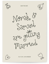 Hand-drawn Hearts Save The Date Cards