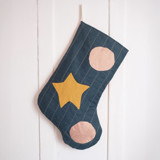 Green Quilted Stocking with Multi-Color Appliqué Details No.1 Stockings