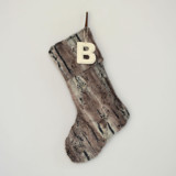 Personalized Christmas Stocking, Brown Faux Fur
