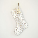 Personalized Christmas Stocking, Neutral Faux Fur