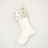 Personalized Christmas Stocking, Velvet Neutral Faux Fur Stockings