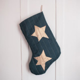 Green Quilted Stocking with Gold Appliqué Details No.1 Stockings