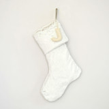 Personalized Christmas Stocking, White Faux Fur