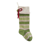 Green Stripe Stocking With Bow Stockings