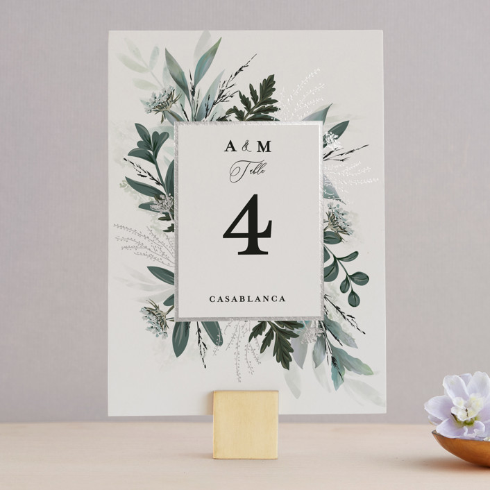 Frosted Foil-Pressed Table Numbers by Susan Moyal | Minted