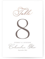 Eternal Foil-Pressed Table Numbers
