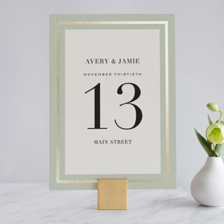 Romantic Stripes Foil-Pressed Table Numbers