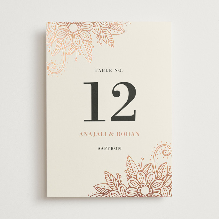 Mandala Corners Foil-Pressed Table Numbers by Oma N. Ramkhelawan | Minted