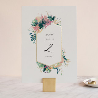 Pretty Wildflowers Foil-Pressed Table Numbers