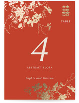 Abstract Flora Foil-Pressed Table Numbers