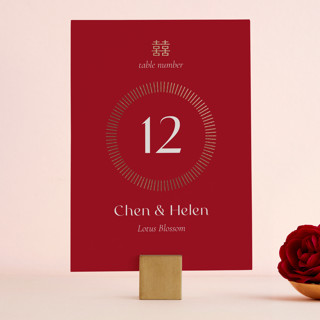 Chinese Charms Foil-Pressed Table Numbers