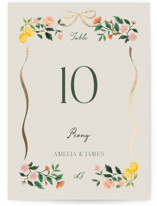 Garden Feast Foil-Pressed Table Numbers