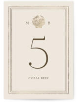 Seaside Foil-Pressed Table Numbers