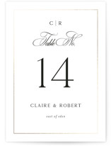 Monogram Script Foil-Pressed Table Numbers