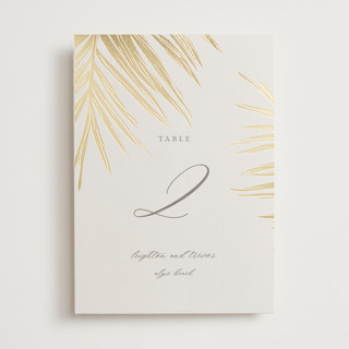 Gilded Palm Foil-Pressed Table Numbers