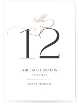 Elegant Flourish Foil-Pressed Table Numbers