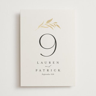 Natural Monogram Foil-Pressed Table Numbers